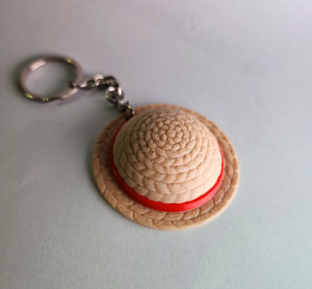 One Piece Straw Hat Keychain | Luffy Anime Key Ring & Bag Accessory