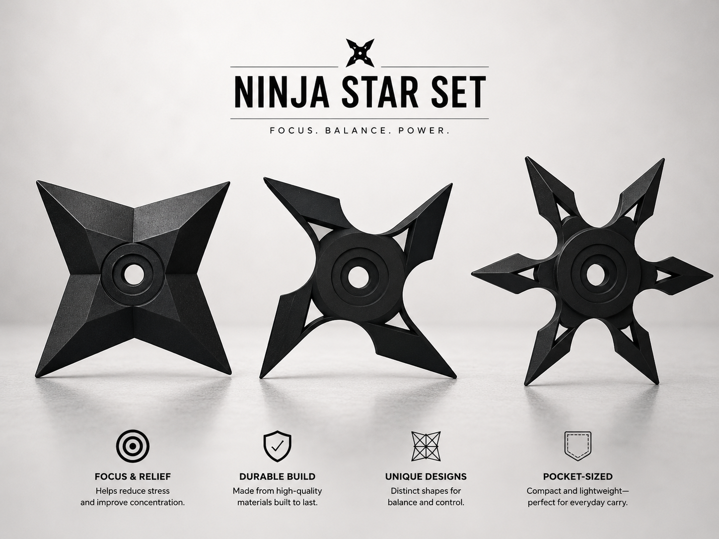 Anime Naruto Shuriken Fidget Spinner - 3D Printed Ninja Weapon Cosplay Prop & EDC Stress Relief Toy