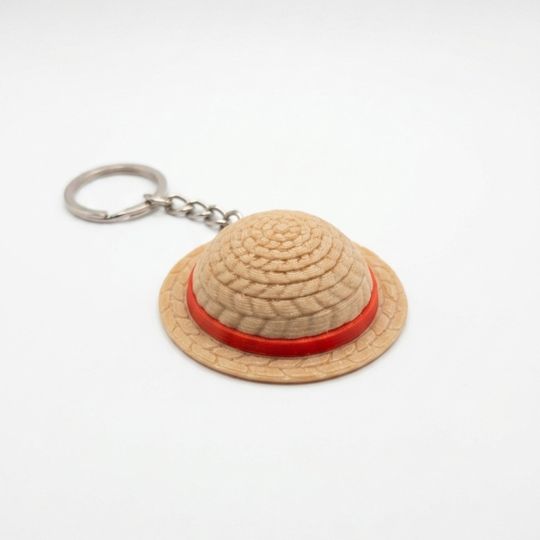 One Piece Straw Hat Keychain | Luffy Anime Key Ring & Bag Accessory